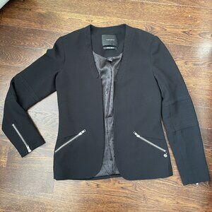 Maison Scotch Punk Radar Black Woman's Blazer Open Moto Jacket-Small